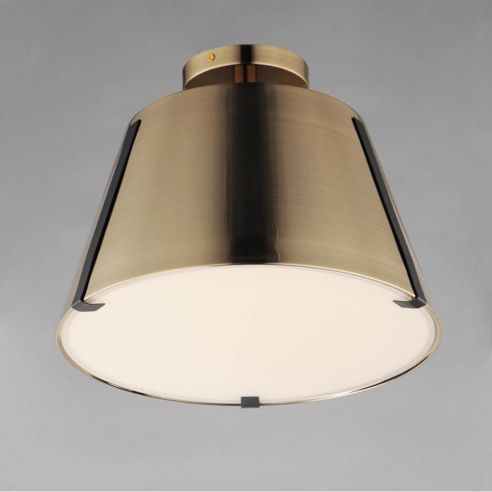 Maxim Lighting 25170DBZHR Dark Bronze,Leather,Heritage Brass Carlo Led Semi Flush Mount Image 3