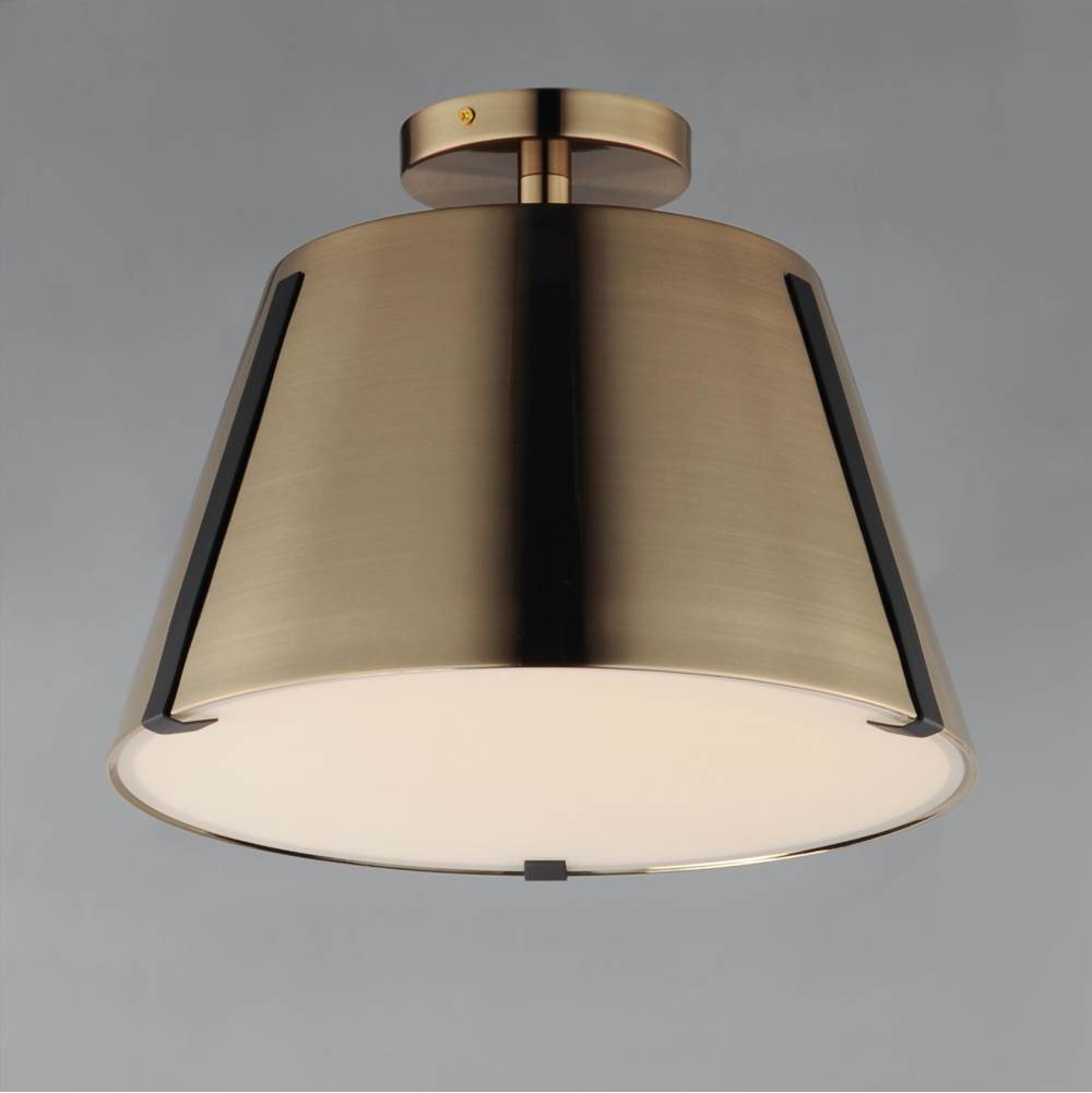 Maxim Lighting 25170DBZHR Dark Bronze,Leather,Heritage Brass Carlo Led Semi Flush Mount Image 2