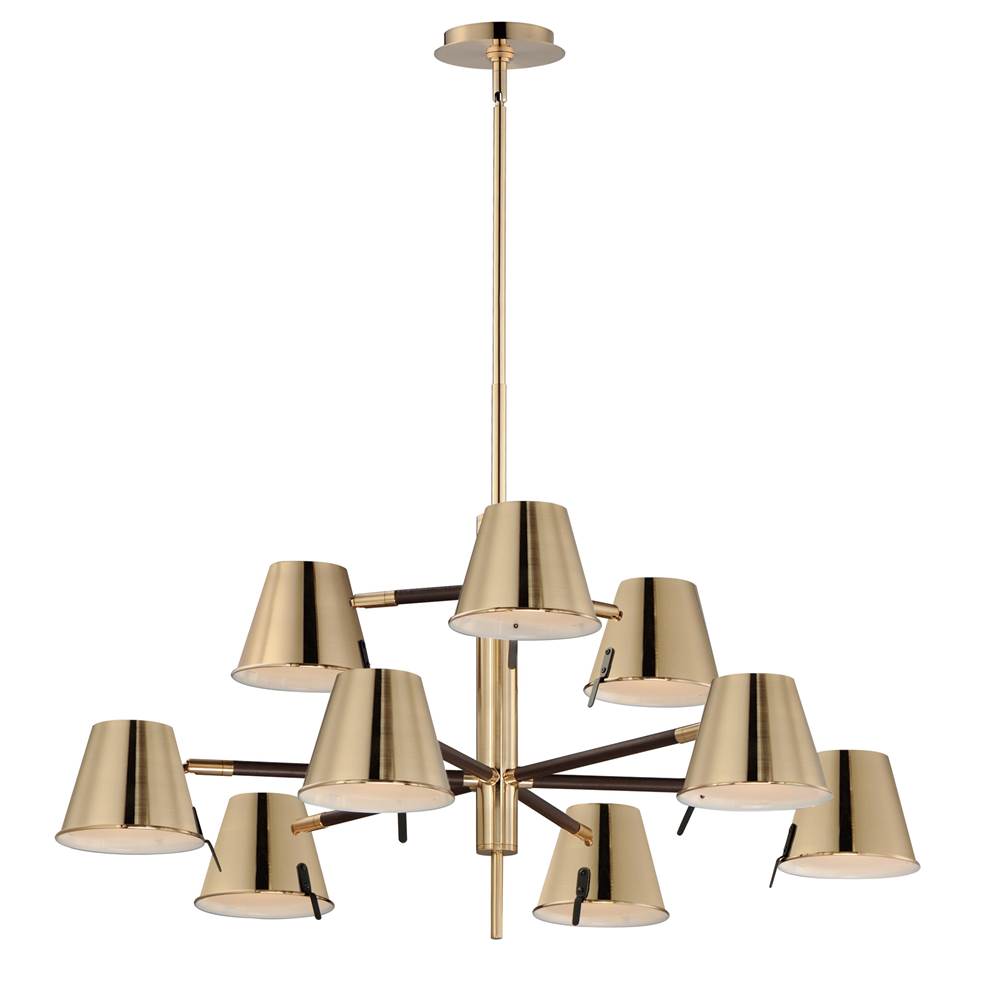 Maxim Lighting 25179DBZHR Dark Bronze,Leather,Heritage Brass Carlo 9-light Led Chandelier Image 1