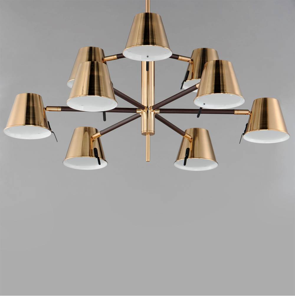 Maxim Lighting 25179DBZHR Dark Bronze,Leather,Heritage Brass Carlo 9-light Led Chandelier Image 3