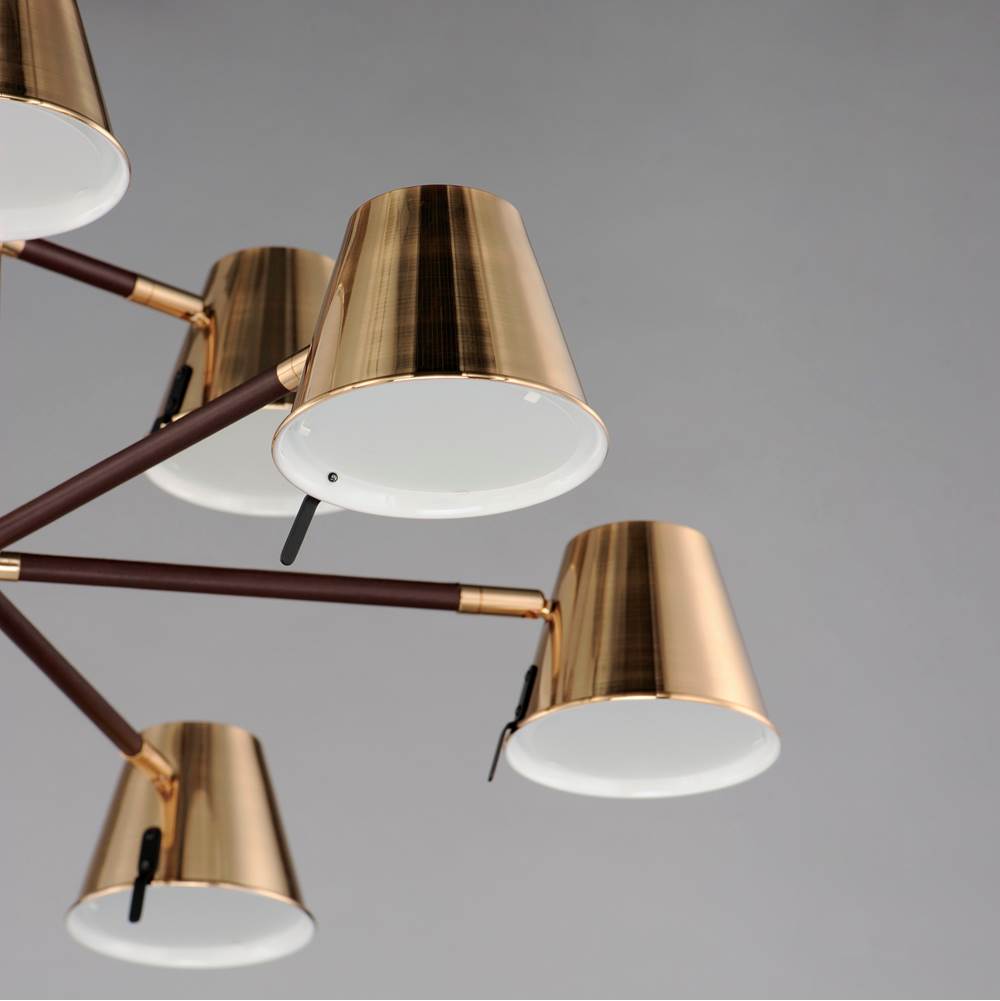 Maxim Lighting 25179DBZHR Dark Bronze,Leather,Heritage Brass Carlo 9-light Led Chandelier Image 2