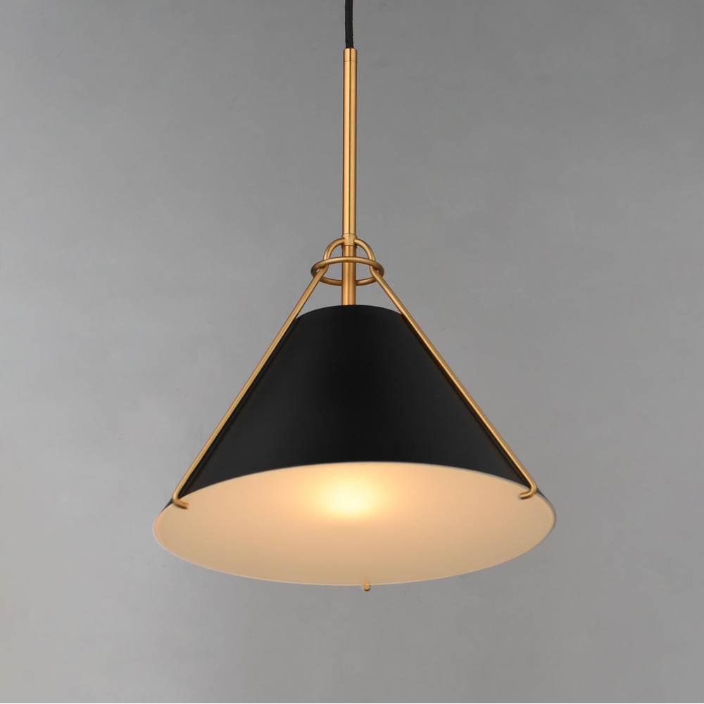 Maxim Lighting 25229BKNAB Black,Natural Aged Brass Lucas Single Pendant Image 3