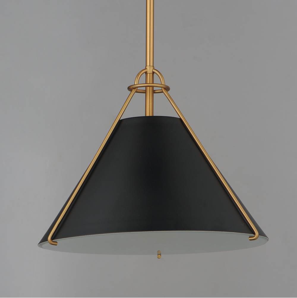 Maxim Lighting 25229BKNAB Black,Natural Aged Brass Lucas Single Pendant Image 2