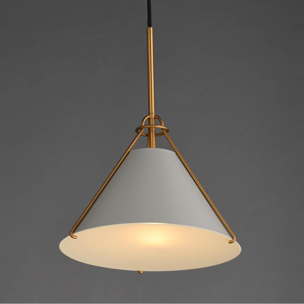 Maxim Lighting 25229LFGNAB Light French Gray,Natural Aged Brass Lucas Single Pendant Image 3