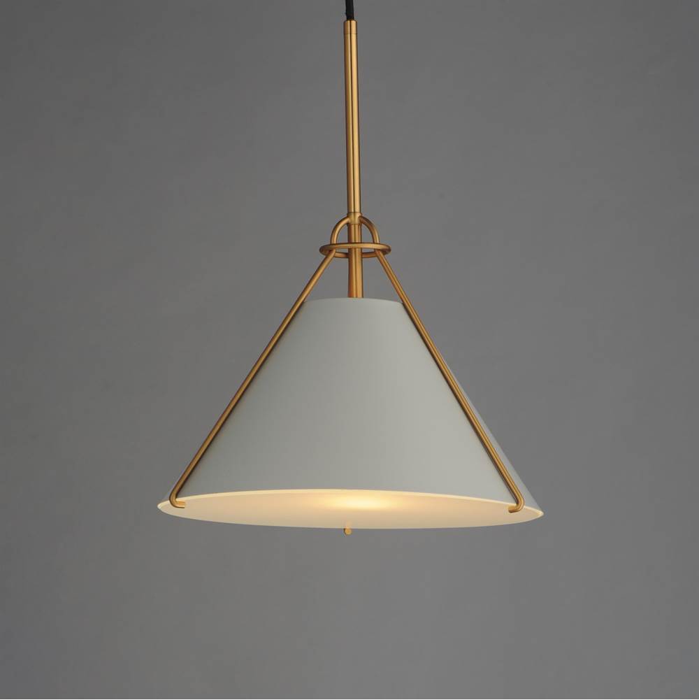 Maxim Lighting 25229LFGNAB Light French Gray,Natural Aged Brass Lucas Single Pendant Image 2