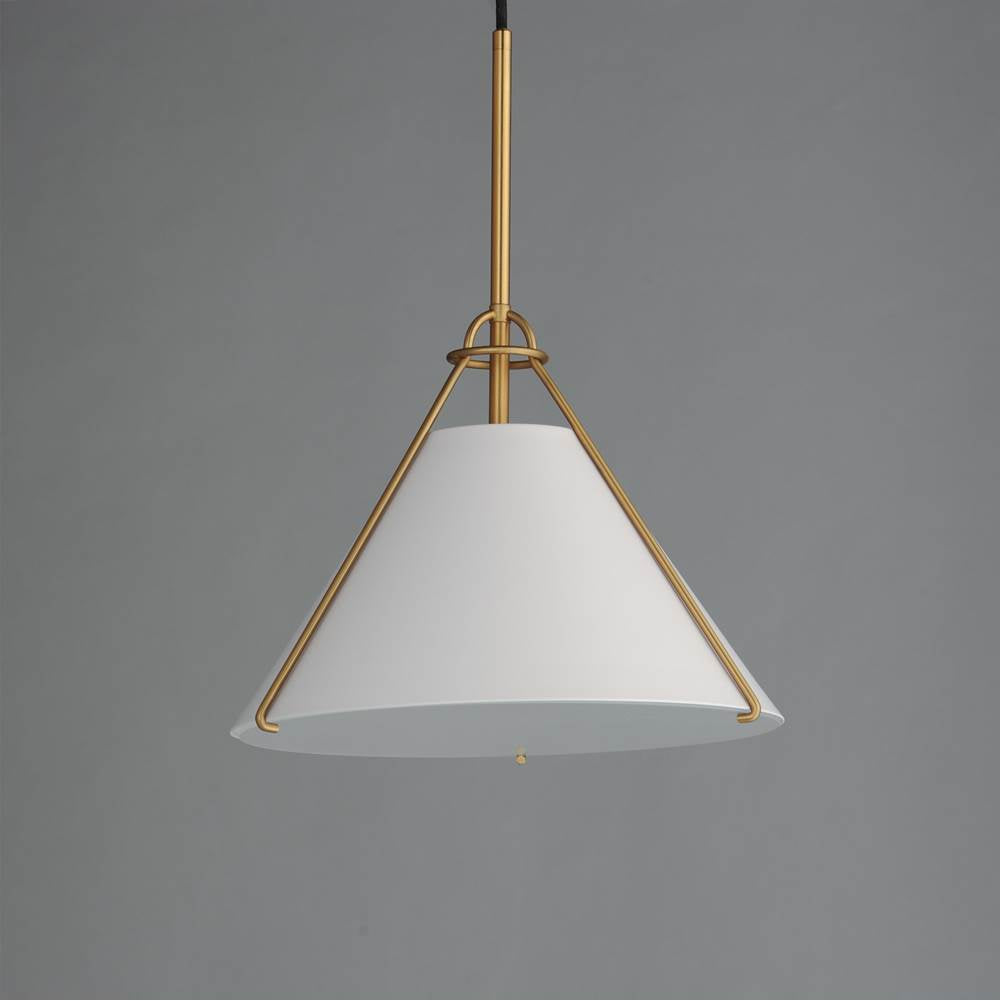 Maxim Lighting 25229WTNAB White,Natural Aged Brass Lucas Single Pendant Image 3