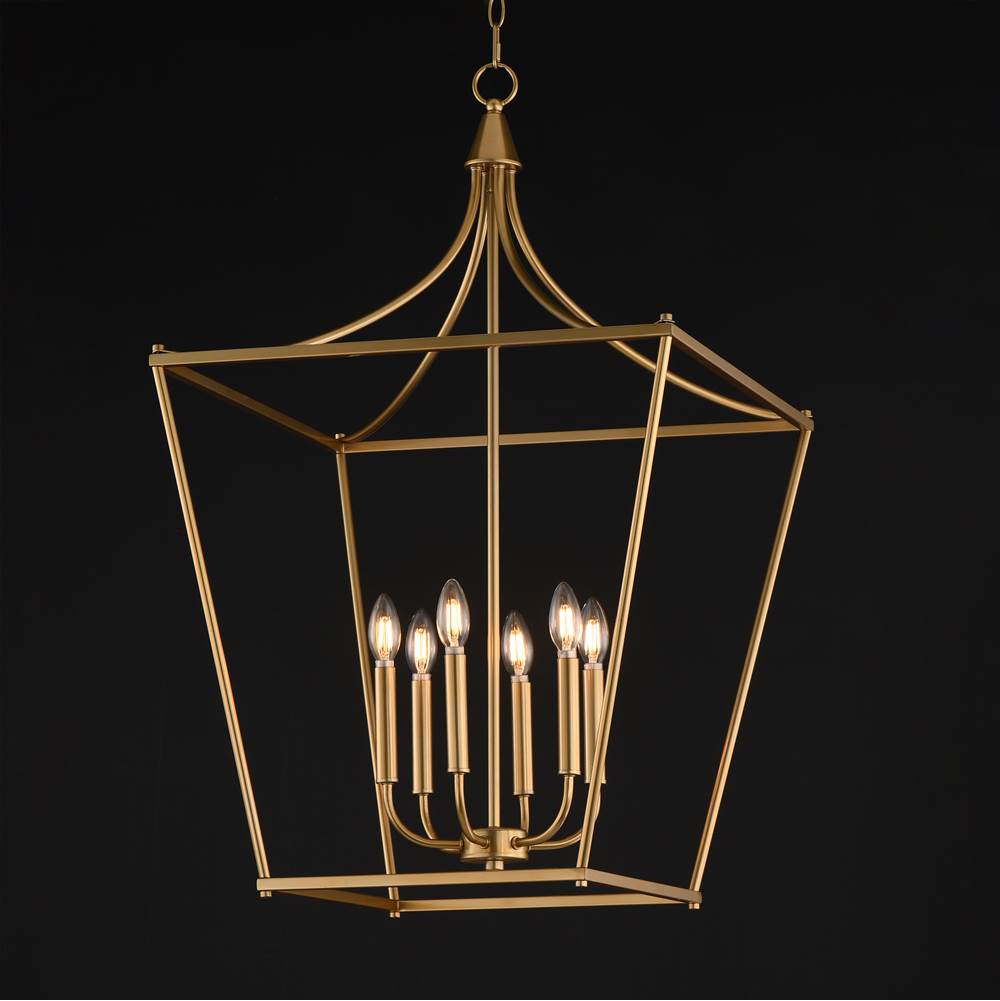 Maxim Lighting 25316NAB Natural Aged Brass Clifton 6-light Pendant Image 2