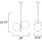 Maxim Lighting 26035SWSBRBK Satin Brass,Black Vesper 2-light Pendant Image 2