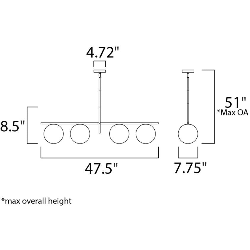 Maxim Lighting 26036SWSBRBK Satin Brass,Black Vesper 4-light Pendant Image 2