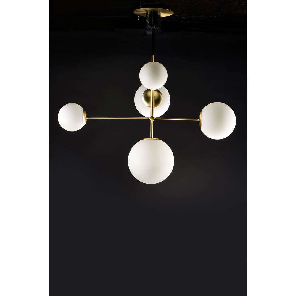 Maxim Lighting 26037SWSBRBK Satin Brass,Black Vesper 5-light Pendant Image 4
