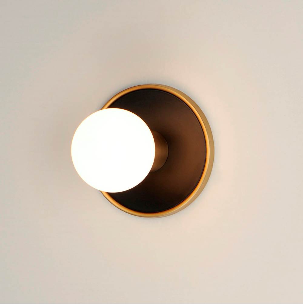 Maxim Lighting 26091BKNAB Black,Natural Aged Brass Hollywood 1-light Sconce Image 4