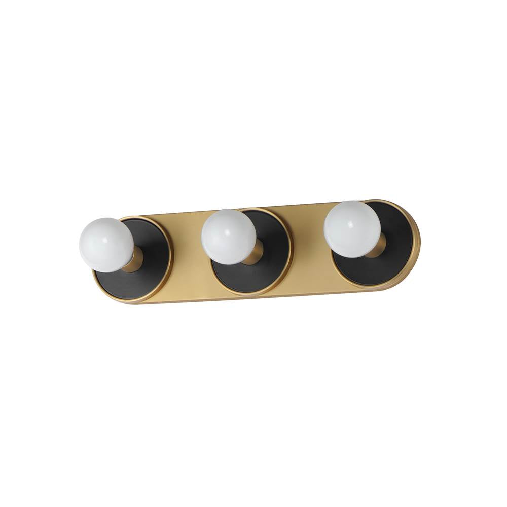 Maxim Lighting 26093BKNAB/BUL Black,Natural Aged Brass Hollywood 3-light Sconce W/ Led Bulb Image 1