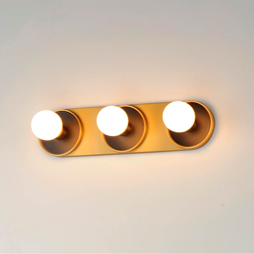 Maxim Lighting 26093BKNAB Black,Natural Aged Brass Hollywood 3-light Sconce Image 4