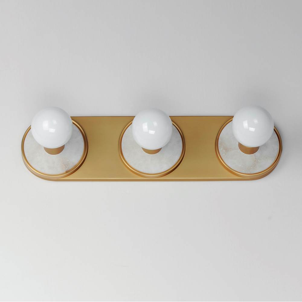 Maxim Lighting 26093WANAB White Alabaster,Natural Aged Brass Hollywood Stone 3-light Sconce Image 4
