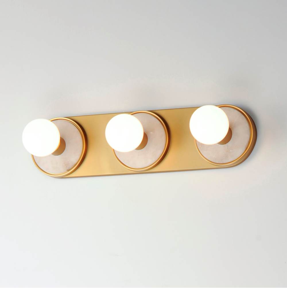 Maxim Lighting 26093WANAB White Alabaster,Natural Aged Brass Hollywood Stone 3-light Sconce Image 3