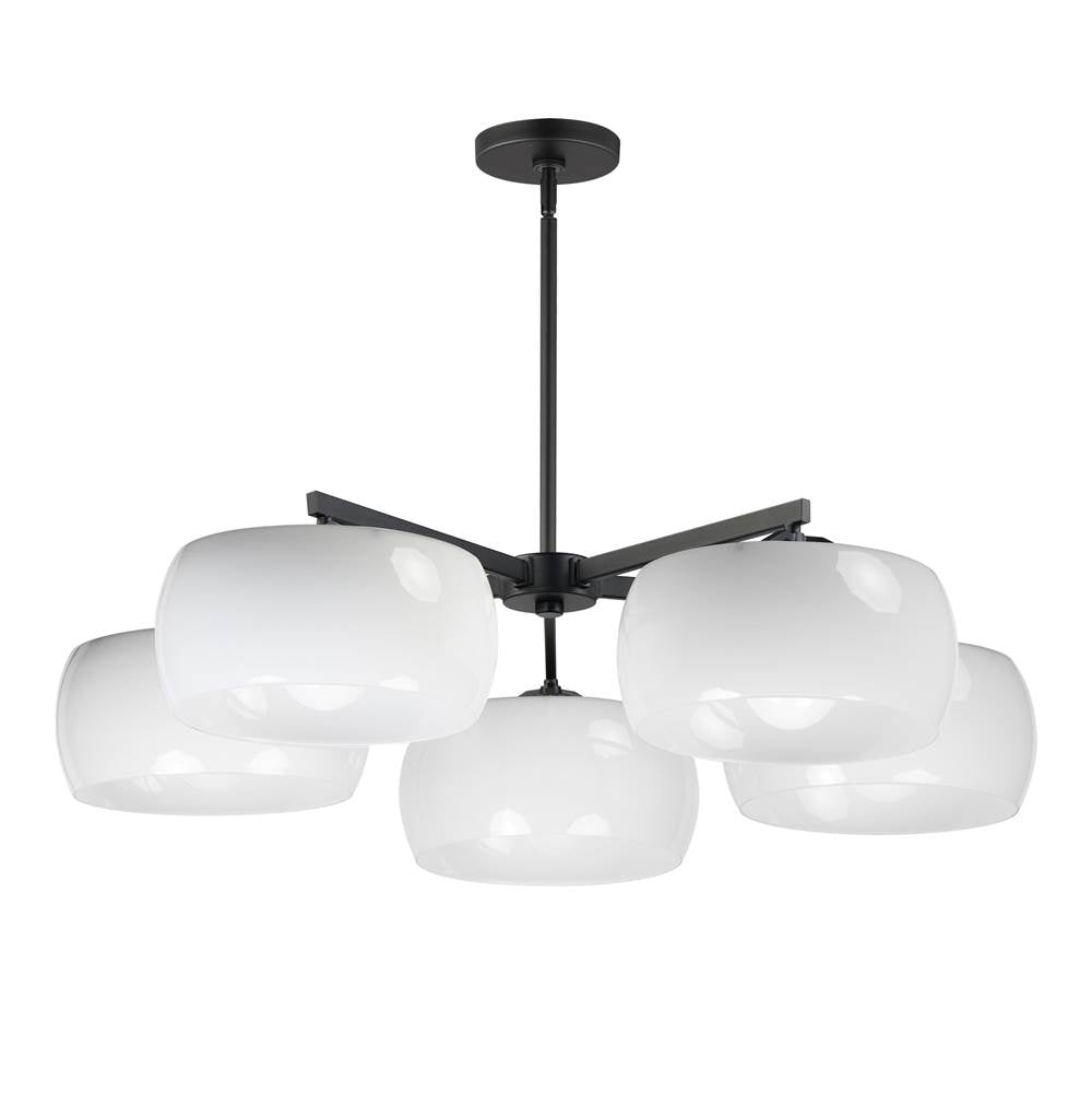 Maxim Lighting 26145WTBK White,Black Glazed 5-light Chandelier Image 1