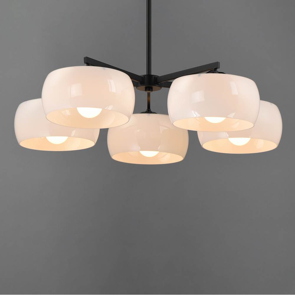 Maxim Lighting 26145WTBK White,Black Glazed 5-light Chandelier Image 3