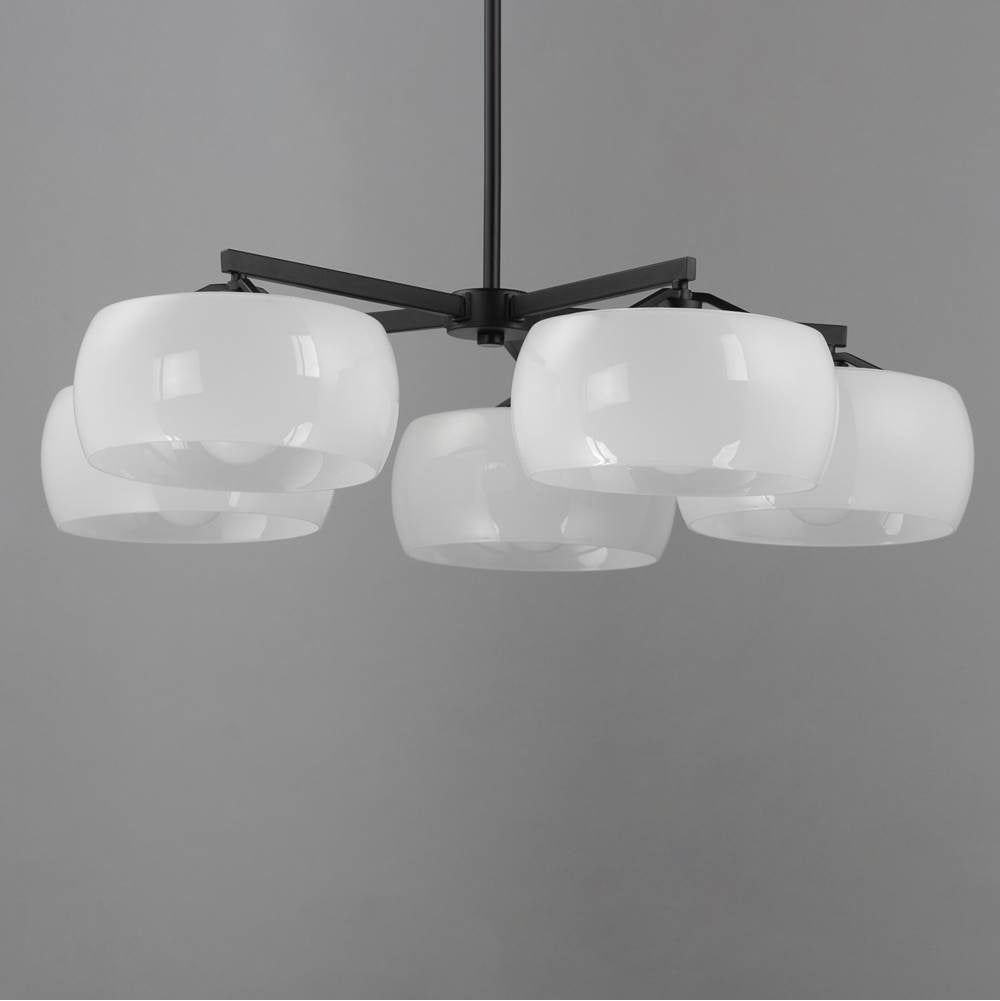 Maxim Lighting 26145WTBK White,Black Glazed 5-light Chandelier Image 2