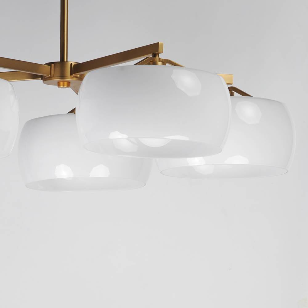 Maxim Lighting 26145WTNAB White,Natural Aged Brass Glazed 5-light Chandelier Image 2