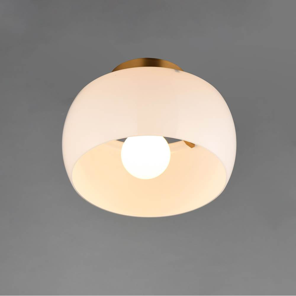 Maxim Lighting 26149WTNAB White,Natural Aged Brass Glazed Flush Mount Image 3