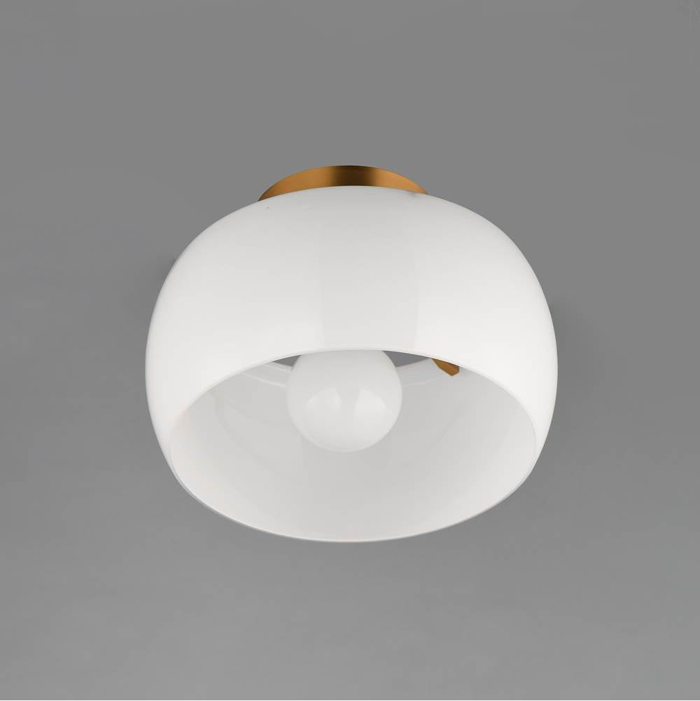 Maxim Lighting 26149WTNAB White,Natural Aged Brass Glazed Flush Mount Image 2