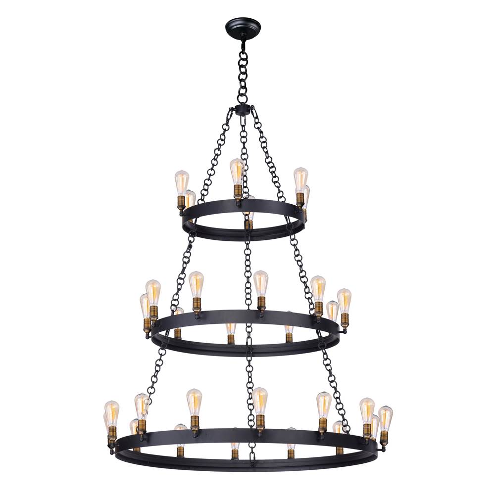 Maxim Lighting 26278BKNAB/BUL Black,Natural Aged Brass Noble 30-light Chandelier W/bulbs Image 1