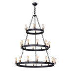Maxim Lighting 26278BKNAB/BUL Black,Natural Aged Brass Noble 30-light Chandelier W/bulbs Image 1