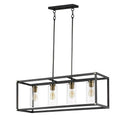 Maxim Lighting 2644BKAB Black,Antique Brass Capitol 4-light Linear Pendant Image 1