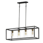 Maxim Lighting 2644BKAB Black,Antique Brass Capitol 4-light Linear Pendant Image 1