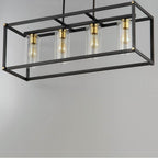 Maxim Lighting 2644BKAB Black,Antique Brass Capitol 4-light Linear Pendant Image 2