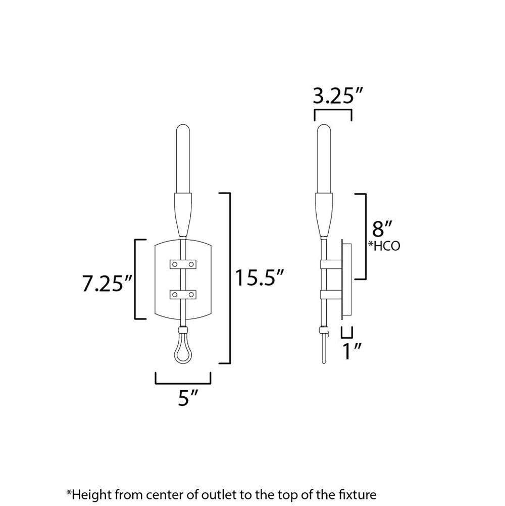 Maxim Lighting 27710AR Anthracite Pioneer 1-light Sconce Image 2