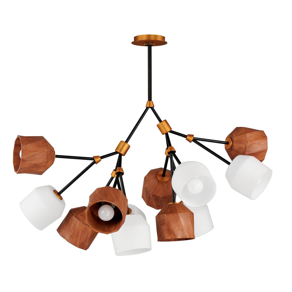 Maxim Lighting 28278DBZAB Dark Bronze,Antique Brass Akimbo 12-light Pendant W Led Bulbs Image 1