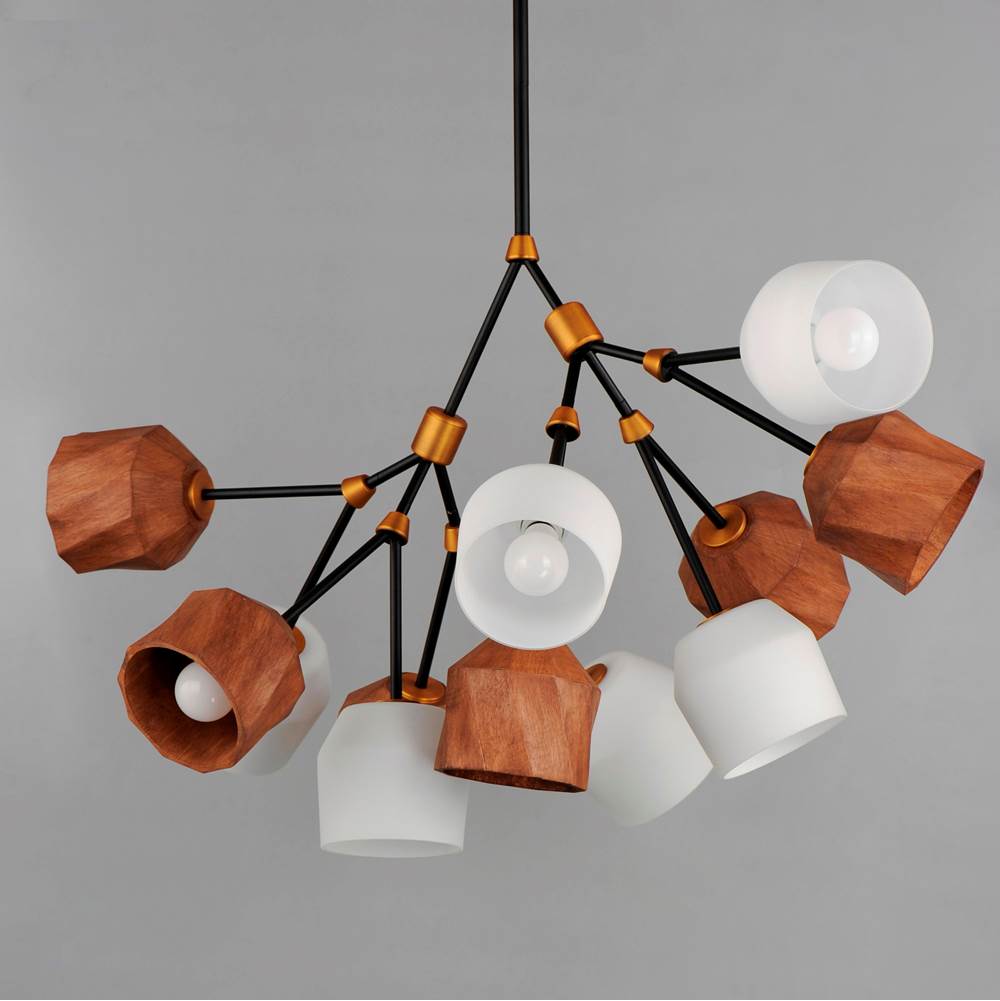 Maxim Lighting 28278DBZAB Dark Bronze,Antique Brass Akimbo 12-light Pendant W Led Bulbs Image 3