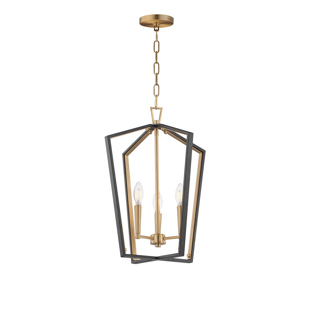 Maxim Lighting 28613BKNAB Black,Natural Aged Brass Melrose 3-light Pendant Image 1