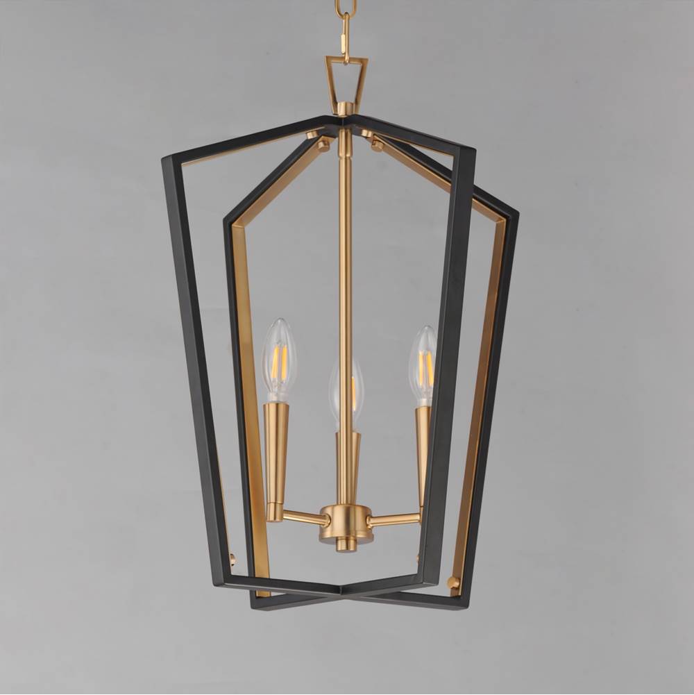 Maxim Lighting 28613BKNAB Black,Natural Aged Brass Melrose 3-light Pendant Image 3