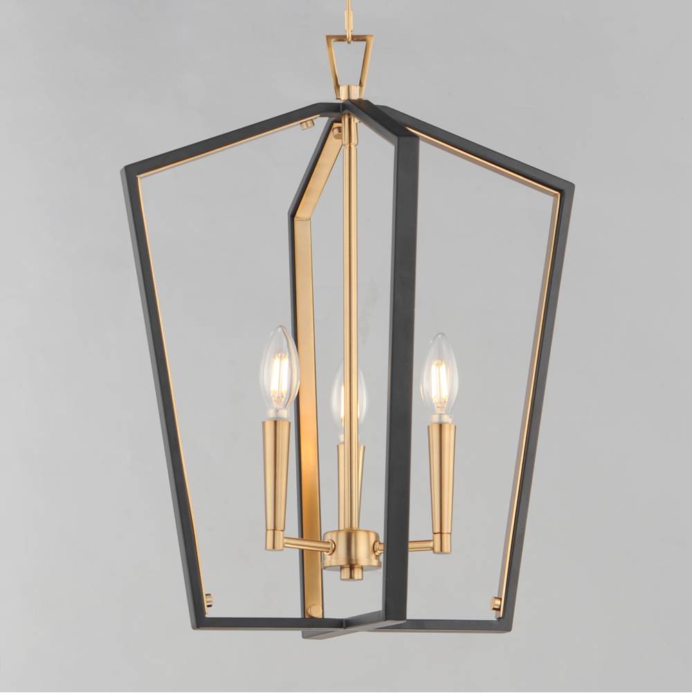Maxim Lighting 28613BKNAB Black,Natural Aged Brass Melrose 3-light Pendant Image 2