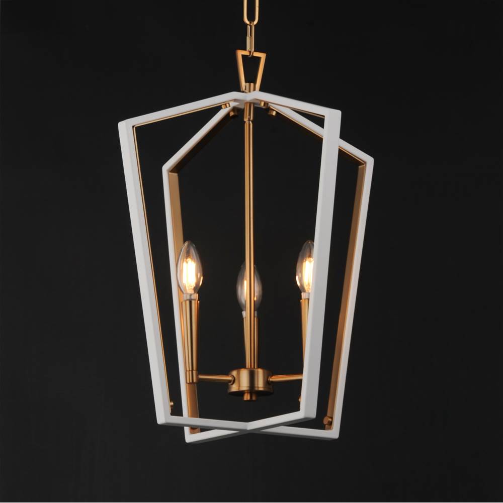 Maxim Lighting 28613WTNAB White,Natural Aged Brass Melrose 3-light Pendant Image 3