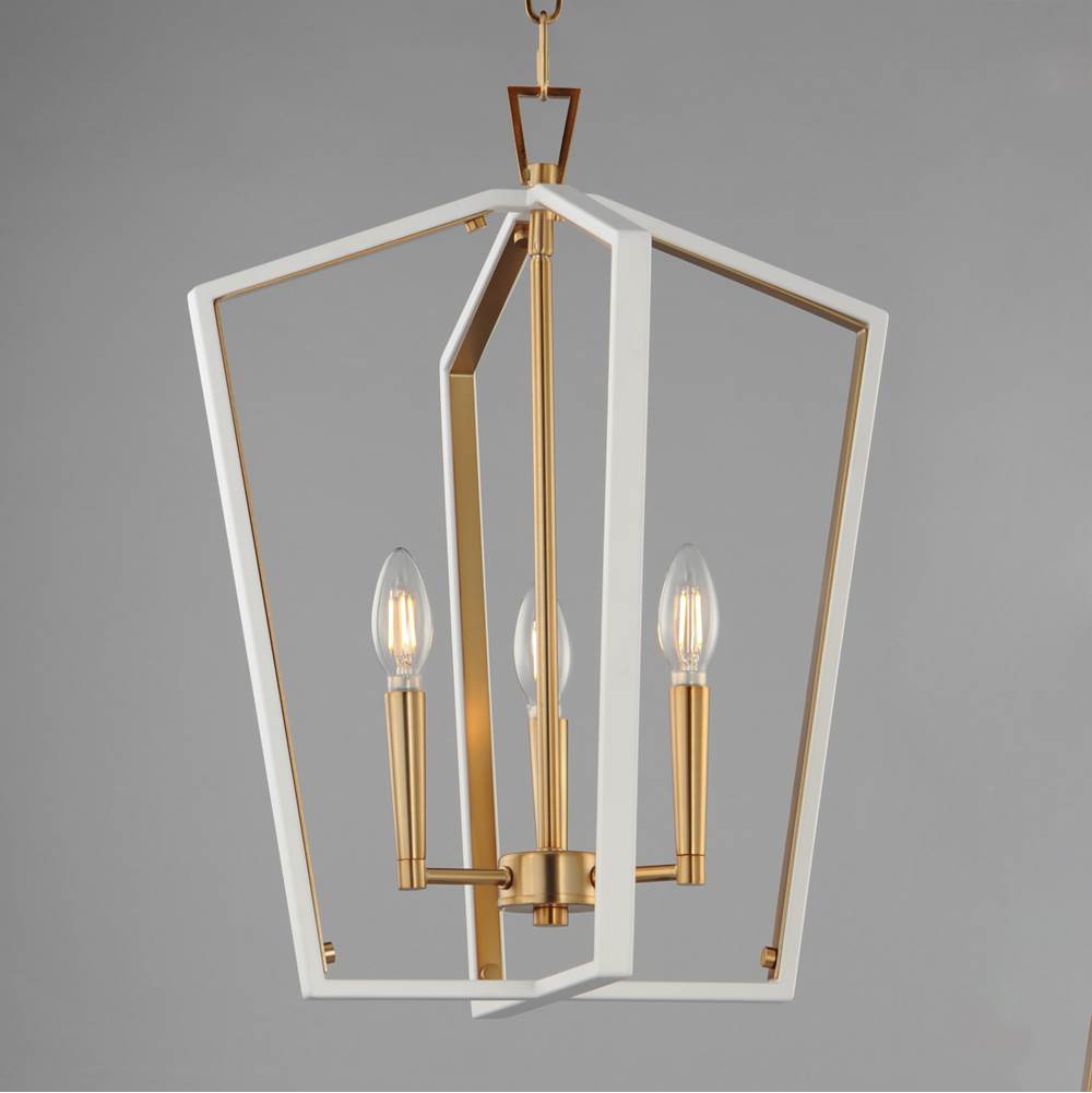 Maxim Lighting 28613WTNAB White,Natural Aged Brass Melrose 3-light Pendant Image 2