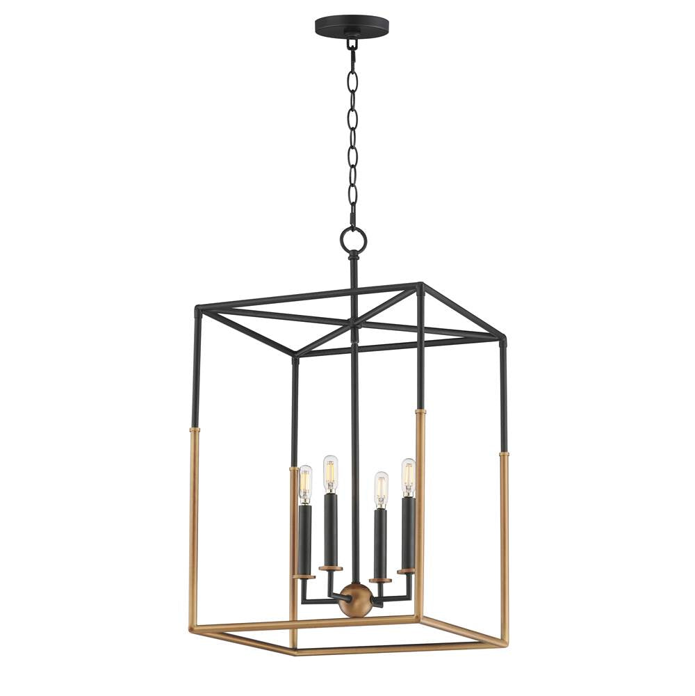 Maxim Lighting 28625BKWBR Black,Weathered Brass Soho 4-light Large Pendant Image 1