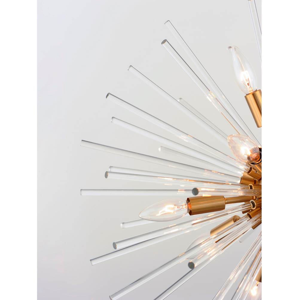 Maxim Lighting 28660CLSBR Satin Brass Polaris 8-light Flush Mount Image 3