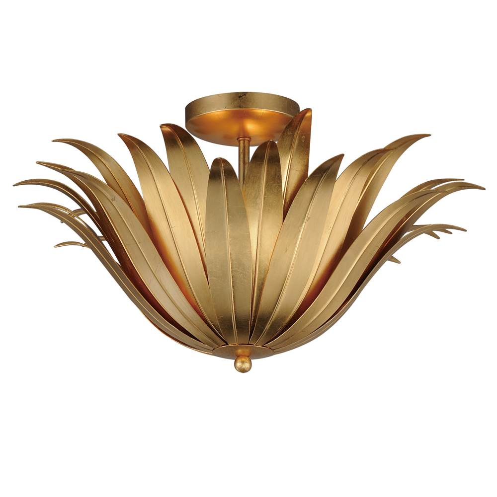 Maxim Lighting 28710GL Gold Leaf Firenze 3-light Semi-flush/pendant Convertible Image 1