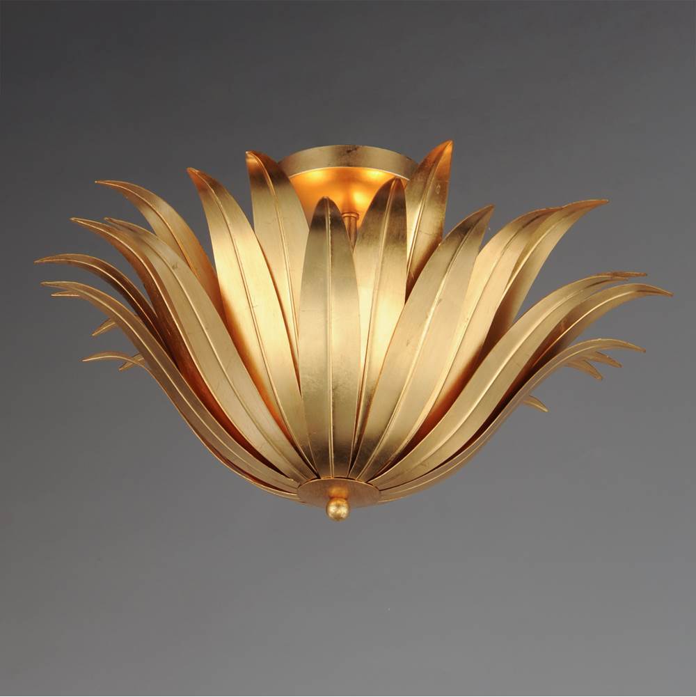 Maxim Lighting 28710GL Gold Leaf Firenze 3-light Semi-flush/pendant Convertible Image 3