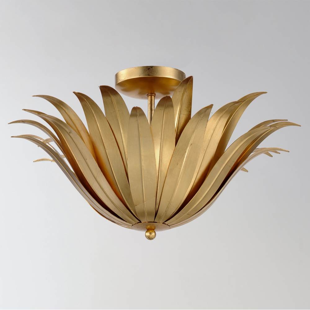 Maxim Lighting 28710GL Gold Leaf Firenze 3-light Semi-flush/pendant Convertible Image 2