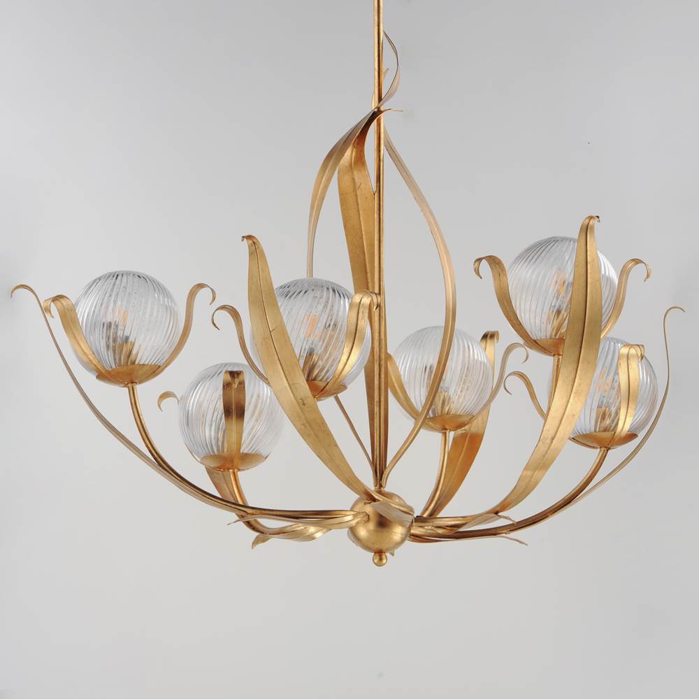Maxim Lighting 28716CRGL Gold Leaf Firenze 6-light Chandelier Image 3