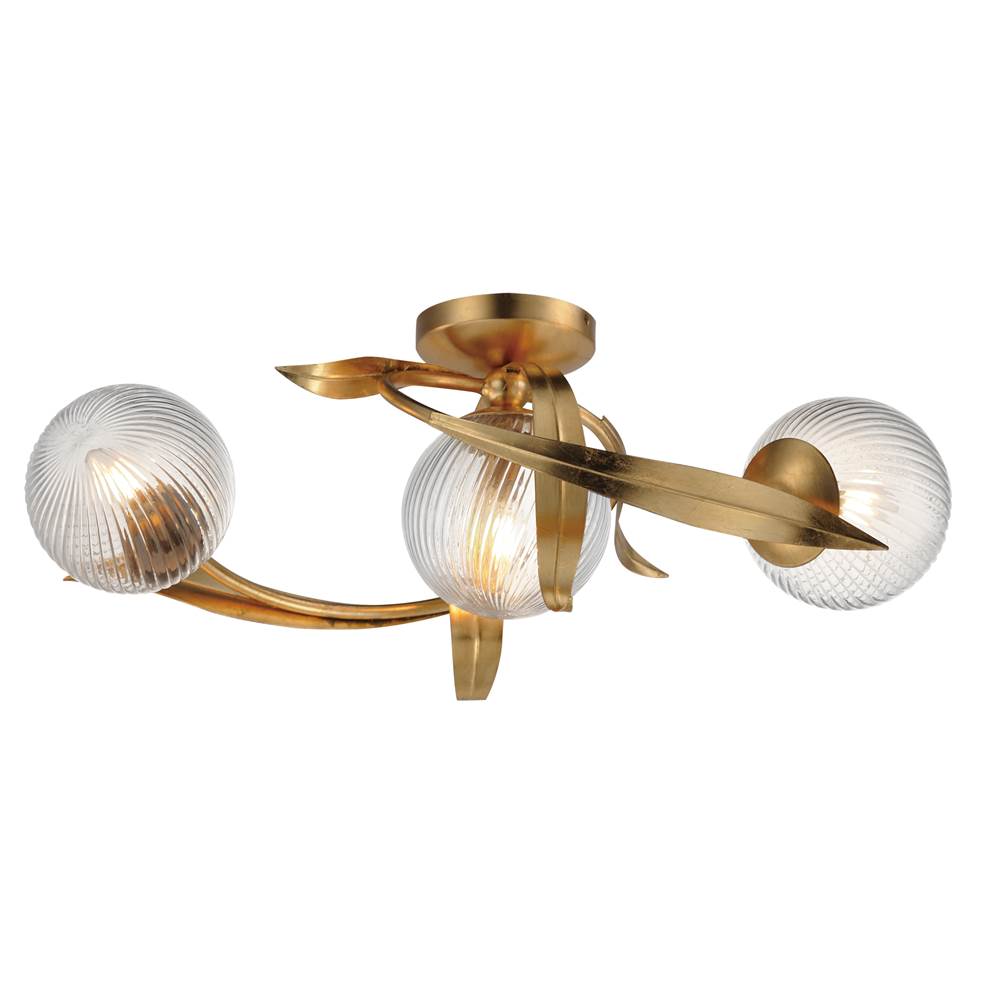 Maxim Lighting 28717CRGL Gold Leaf Firenze 3-light Flush Mount Image 1