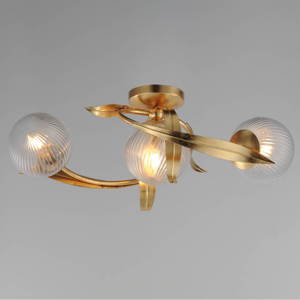 Maxim Lighting 28717CRGL Gold Leaf Firenze 3-light Flush Mount Image 3