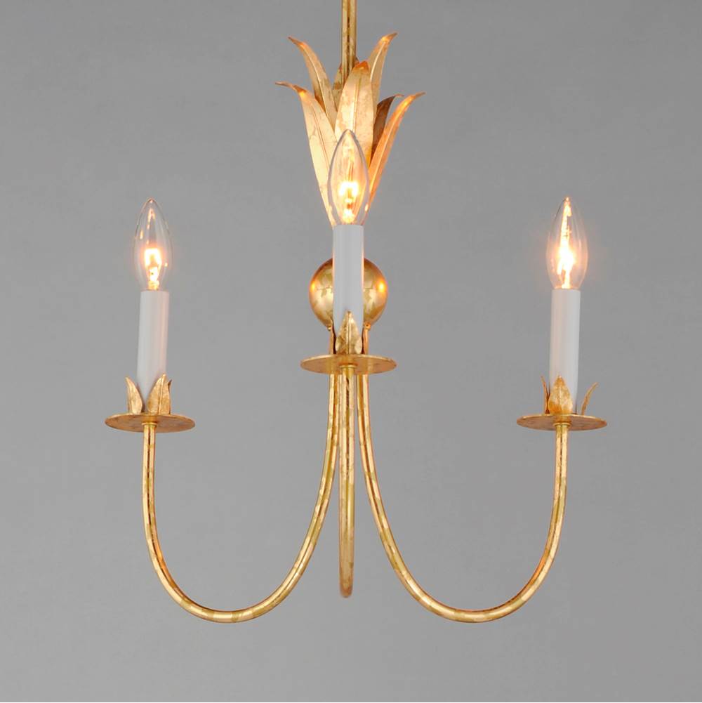 Maxim Lighting 2883GL Gold Leaf Paloma 3-light Chandelier Image 3