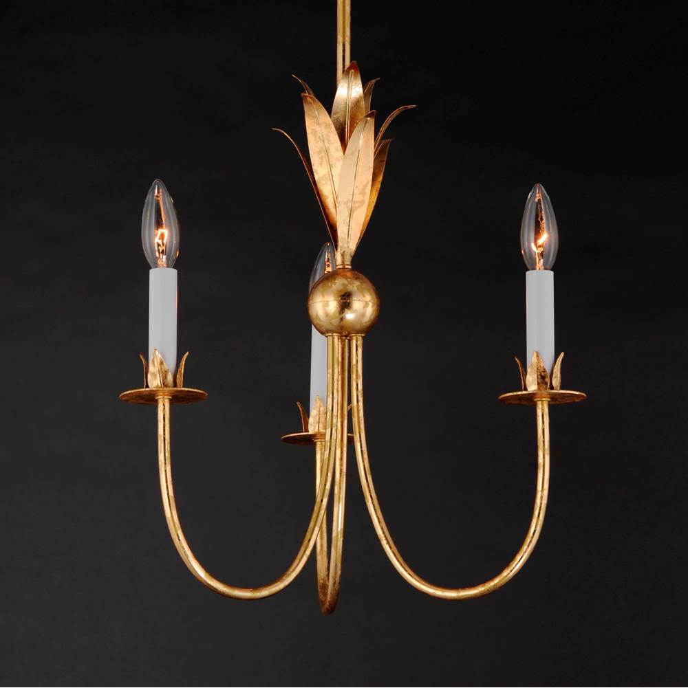 Maxim Lighting 2883GL Gold Leaf Paloma 3-light Chandelier Image 2