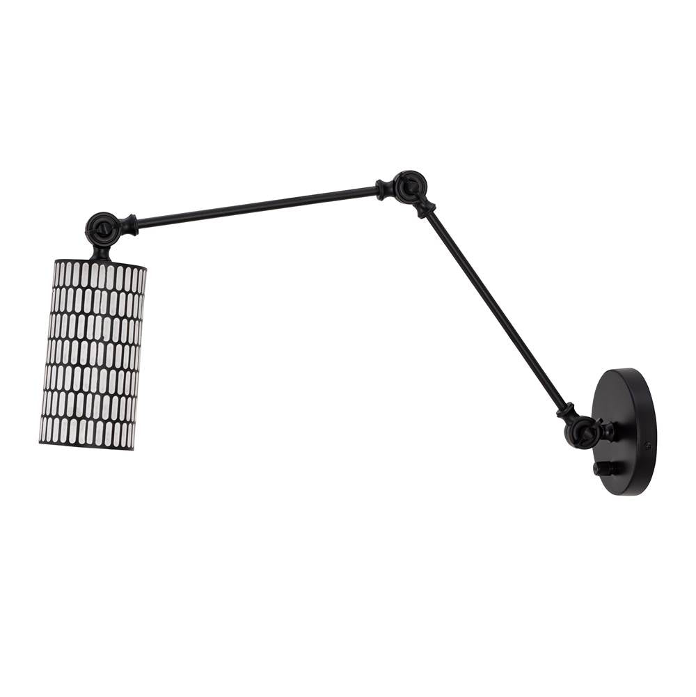 Maxim Lighting 29120BKWT Black,White Shaka 1-light Swing Arm Wall Sconce Image 1