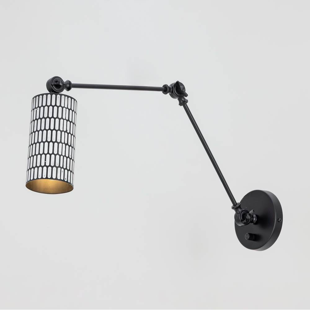Maxim Lighting 29120BKWT Black,White Shaka 1-light Swing Arm Wall Sconce Image 3